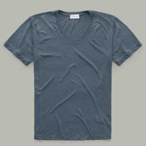 Wolf Vs Goat - Scoop Neck Tee - Midnight Navy - Made In Italy